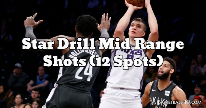 Star Basketball Shooting Drill Mid Range Shots (12 Spots)